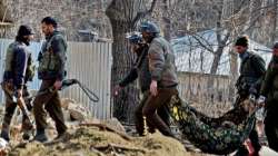 Nine people comprising five militants, two civilians and two soldiers were killed in two gunfights in the valley on Thursday.