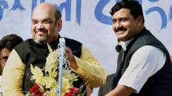 BJP national secretary Rahul Sinha with Home Minister Amit Shah