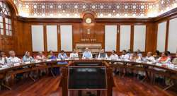 Narendra Modi in his first cabinet meeting after election win