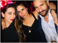 Pics: Saif Ali Khan, Kareena Kapoor party with Karisma Kapoor in London