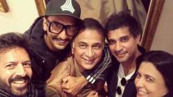 Ranveer Singh poses with ‘little master’ Sunil Gavaskar, as cricketer meets '83 starcast in England