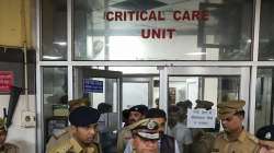 UP DGP OP Singh outside the KGMU hospital after visiting the Unnao rape survivor, on July 29