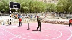 MS Dhoni spotted playing cricket with children in Leh