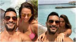 Neha Dhupia slays in red bikini as she poses with husband Angad Bedi in Maldives, see pics