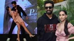 Nora Fatehi’s OOPS moment as she dances with Vicky Kaushal at Pachtaoge song success party