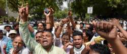 AAP members protest outside NDMC House