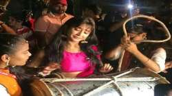 Yeh Rishta Kya Kehlata Hai actress Shivangi Joshi plays dhol as team bids adieu to Ganpati Bappa