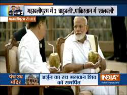 PM Modi, Xi Jinping enjoy coconut water at Panch Rathas complex