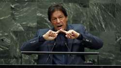 Pakistan's Prime Minister Imran Khan addresses the 74th session of the United Nations General Assembly, Friday, Sept. 27, 2019