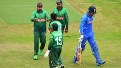 Rahul of India walks off after being dismissed by Rubel Hossain of Bangladesh during the Group Stage match of the ICC Cricket World Cup 2019 between Bangladesh and India at Edgbaston on July 02