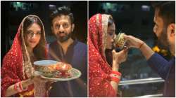 Nusrat Jahan’s first Karwa Chauth pictures with husband Nikhil Jain are adorable