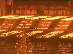 Record 6 lakh diyas lit on Saryu riverbank in Ayodhya on eve of Diwali