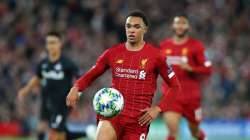 Trent Alexander-Arnold of Liverpool FC runs with the ball during the UEFA Champions League group E match between Liverpool FC and RB Salzburg at Anfield on October 02, 2019 in Liverpool, United Kingdom