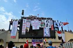 Baghdad building now a landmark in anti-government protests