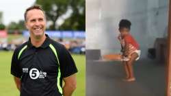 michael vaughan, child batting