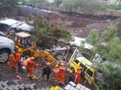 One hurt as gallery of residential building collapses in Thane. Representational image