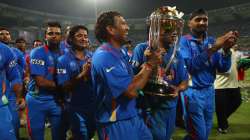 Sachin Tendulkar after India's World Cup 2011 win