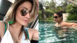 Urvashi Dholakia sets the temperature soaring in green swimwear