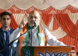 Amit Shah addressing a rally in Delhi on Sunday