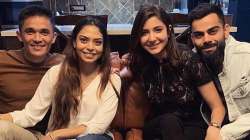 Sunil Chhetri, wife Sonam host Virat Kohli, Anushka Sharma for dinner