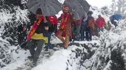 Winter wedding: Groom walks 4 km to reach bride's home amid heavy snowfall in Uttarakhand