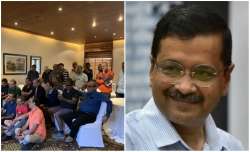 Delhi CM Arvind Kejriwal?joined his friends and classmates on Skype