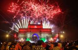 Mumbai: Fireworks are seen over the historic Gateway of India on the eve of New Year, in Mumbai, Tuesday, Dec. 31, 2019. (PTI Photo)