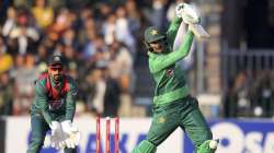 Shoaib Malik in action in Bangladesh T20Is