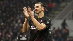 AC Milan's Zlatan Ibahimovic reacts during the Serie A soccer match between AC Milan and Sampdoria at the San Siro stadium, in Milan