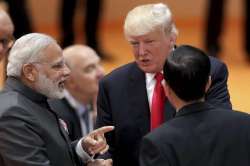 A file photo of US President Donald Trump and PM Modi during the G-20 Summit in July 2017