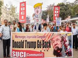 Left parties bring out 'go back Trump' rallies in Bengal