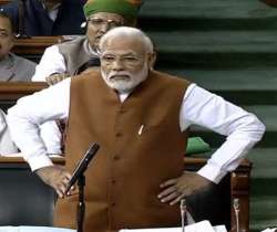 Prime Minister Modi during his speech in the Parliament on Thursday