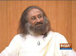 Sri Sri Ravi Shankar during his conversation with India TV's Editor-in-Chief Rajat Sharma in Aap Ki Adalat