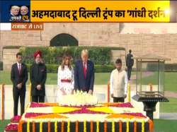 US President Donald Trump, wife Melania pay homage to Mahatma Gandhi at Raj Ghat