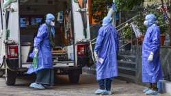 File image of medical workers attending to a suspected COVID-19 patient in Hyderabad