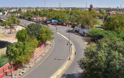 A city street wears a deserted look during 'Janata curfew' in the wake of coronavirus pandemic