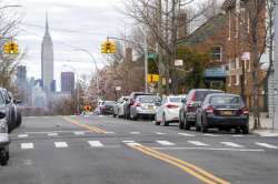 The Empire State building is seen in the distance from an empty street, Thursday, April 2, 2020, in 