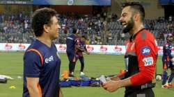 Sachin Tendulkar with Virat Kohli