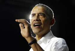 In this Nov. 2, 2018, file photo, former President Barack Obama speaks during a campaign rally for D