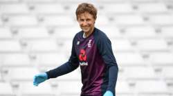 England captain Joe Root takes part in a fielding drill wearing rubber gloves during a training session at Trent Bridge on June 16