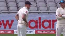 England's fielders, including captain Joe Root, were left in splits after a brown patch appeared on Stokes' white trousers