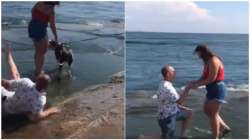 Man literally falls in love as he slips on beach before proposing, video goes viral