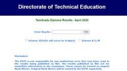 TNDTE Tamil Nadu Diploma Result 2020 declared. Check direct link