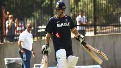 Sachin Tendulkar prepares to bat during an Indian Test team nets session at Melbourne Cricket Ground on December 23, 2011 in Melbourne, Australia