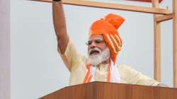 Prime Minister Narendra Modi addresses the nation during the 74th Independence Day celebrations, at 