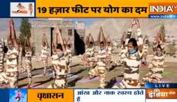 Yoga asanas by Swami Ramdev for soldiers posted at mountains