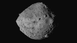 This undated image made available by NASA shows the asteroid Bennu from the OSIRIS-REx spacecraft. After almost two years circling the ancient asteroid, OSIRIS-REx will attempt to descend to the treacherous, boulder-packed surface and snatch a handful of rubble on Tuesday, Oct. 20, 2020. (NASA/Goddard/University of Arizona/CSA/York/MDA via AP)
 
 
 
 
 
 