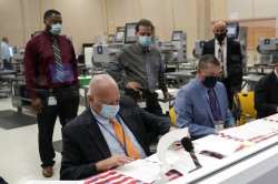 Peter Antonacci, Broward County Supervisor of Elections works with members of the canvassing board on logic and accuracy testing of equipment used for counting ballots, at the Broward Supervisor of Elections Office, Thursday, Sept. 24, 2020, in Lauderhill, Fla.