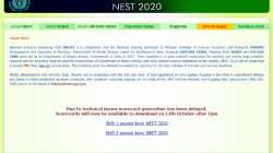 NEST Result 2020 to be declared today