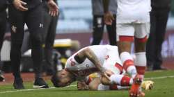 In this Sunday, Nov. 1, 2020 file photo, Southampton's manager Ralph Hasenhuettl reacts as his player Southampton's Danny Ings is injured during the English Premier League soccer match between Aston Villa and Southampton at Villa Park in Birmingham